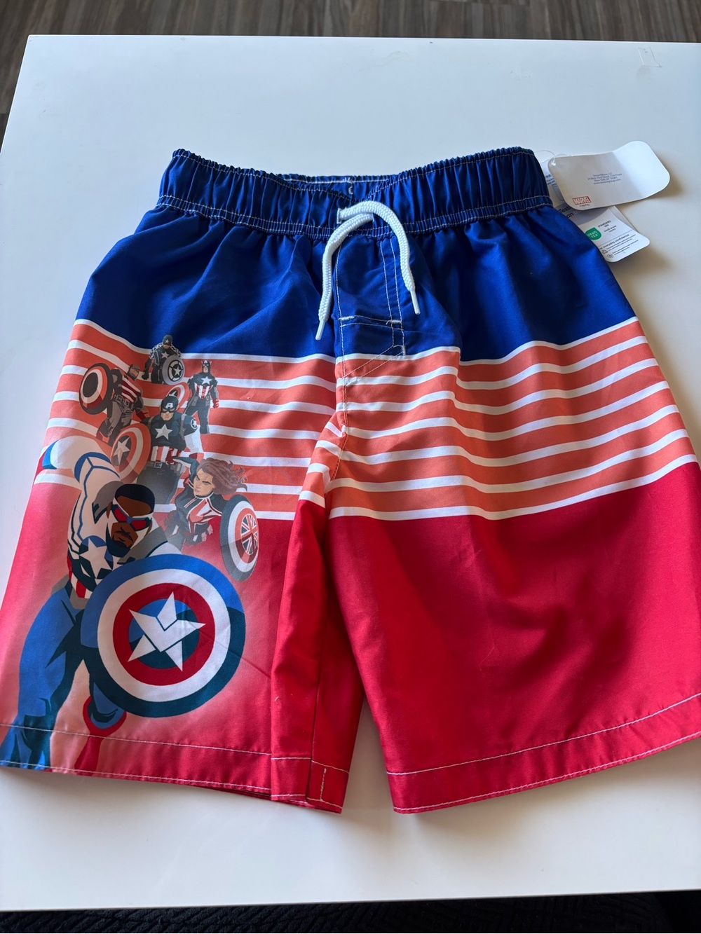 Marvel Captain America Swim Shorts - Blue & White